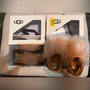 Uggs Toddler Fur Sandals Beige